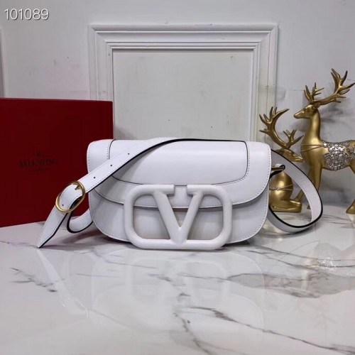 VALENTINO Sac à bandoulière en cuir d'origine V0030A blanc