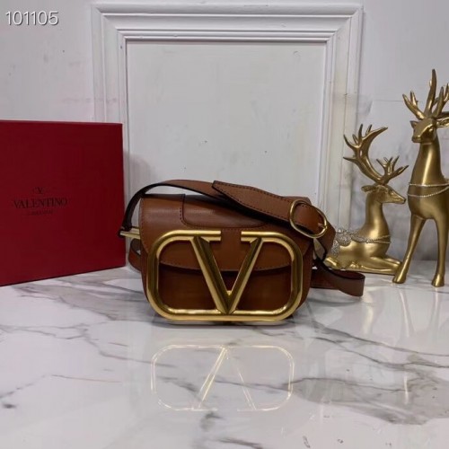 VALENTINO Sac à bandoulière en cuir d'origine V0032 marron
