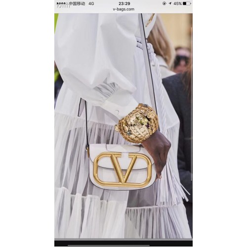 VALENTINO Sac à bandoulière en cuir d'origine V0032 blanc