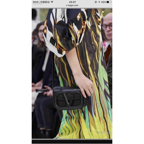 VALENTINO Sac à bandoulière en cuir d'origine V0032A noir