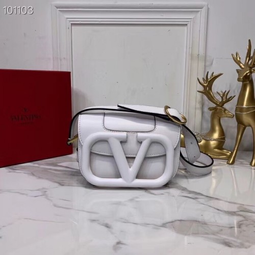 VALENTINO Sac à bandoulière en cuir d'origine V0032A blanc