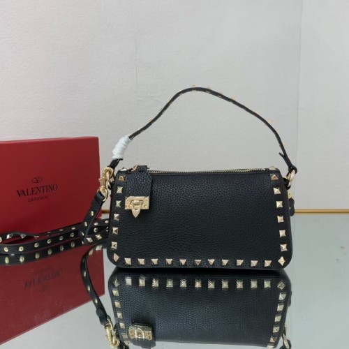 VALENTINO Sac à bandoulière en cuir d'origine V4700 noir