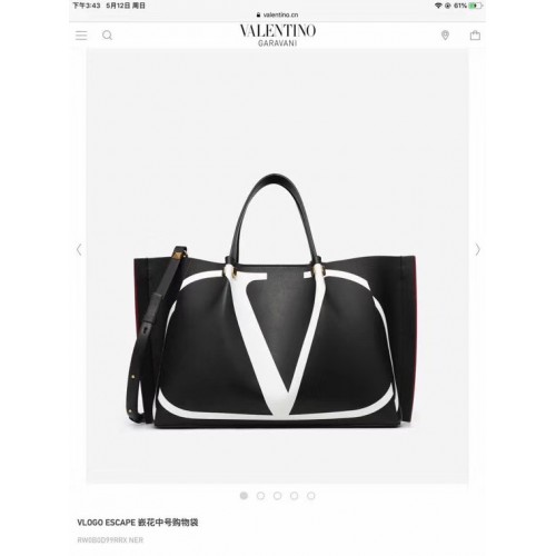 VALENTINO Cabas en cuir d'origine 9055 noir