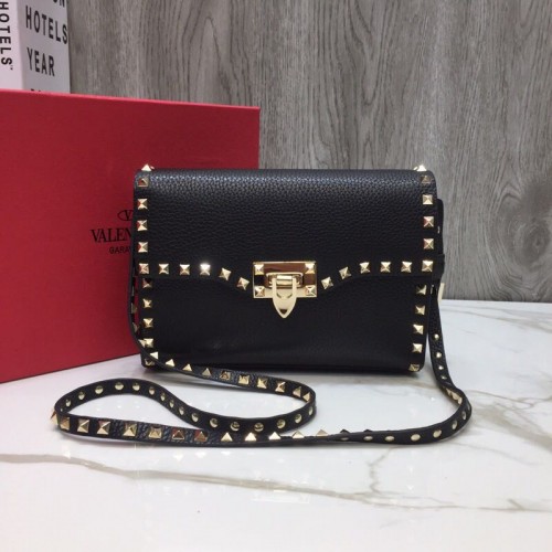 VALENTINO Sac bandoulière en cuir Rockstud 76357 noir