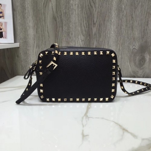 VALENTINO Sac bandoulière en cuir Rockstud A97410 noir