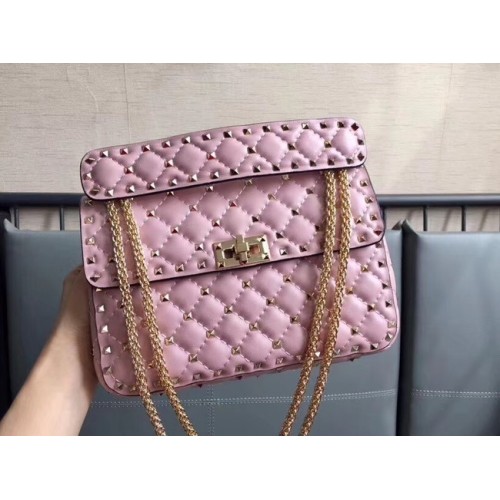 VALENTINO Rockstud moyen sac à bandoulière en cuir 0123 rose