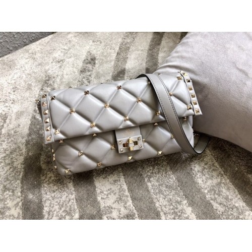 VALENTINO VLOCK Origianl sac à bandoulière en cuir 0053 gris
