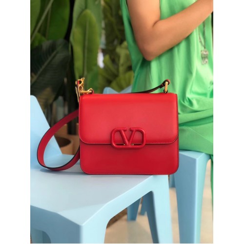 VALENTINO VLOCK Sac à bandoulière en cuir d'origine 0908 rouge