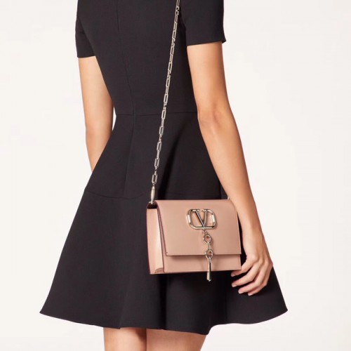 VALENTINO VLOCK Sac à bandoulière en cuir original 0910 rose clair