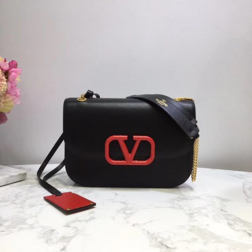 VALENTINO VLOCK Sac à bandoulière en cuir d'origine 2424 noir