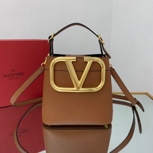 Sac à main VALENTINO en cuir de veau V0754 marron
