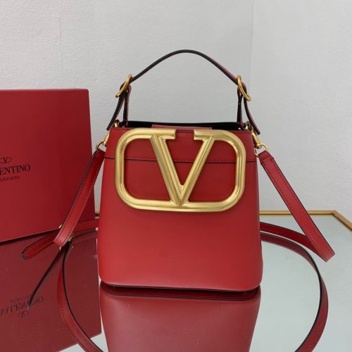 Sac à main VALENTINO en cuir de veau V0754 rouge
