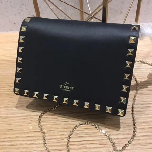 Valentino Garavani Pochette en cuir Rockstud 01327 noir
