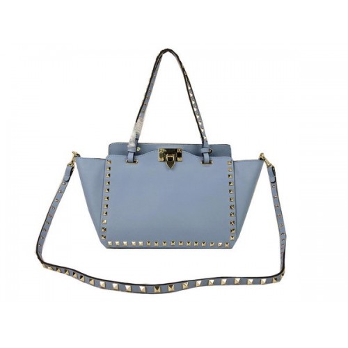 Valentino Garavani Rockstud mini sac fourre-tout cuir d'origine VG1916 bleu ciel