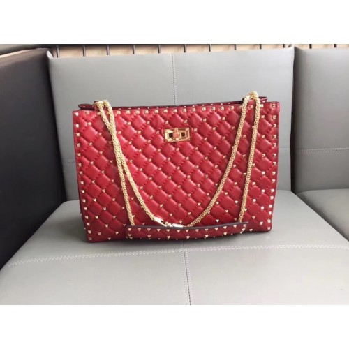 Valentino Starry Series Shopping Bag Original en cuir de mouton 0346 rouge