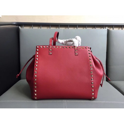 Valentino Sac fourre-tout en cuir d'origine 76366 Rouge