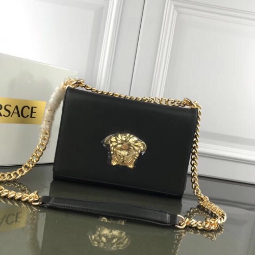 Versace Sac à Bandoulière En Cuir De Veau VS170 Noir