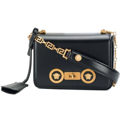 Versace Sac à Bandoulière En Cuir De Veau VS199 Noir