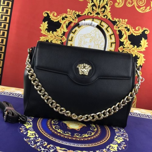 Versace Original grand sac en cuir de veau FS1042 noir