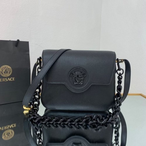 Versace Original sac en cuir de veau moyen FS1067A noir