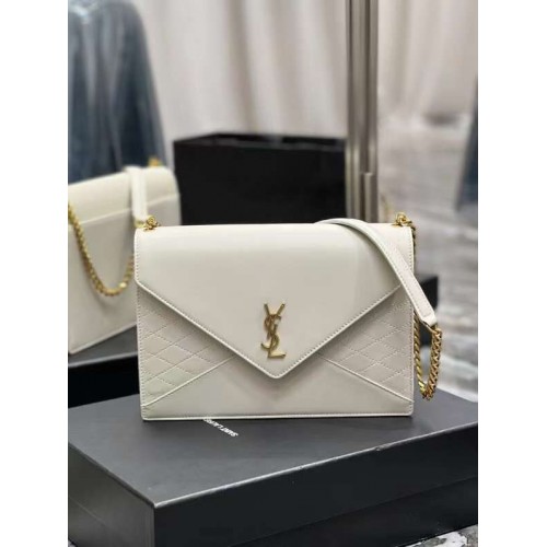 SAC CHAINE YSL GABY EN CUIR D'AGNEAU VINTAGE 668864 blanc