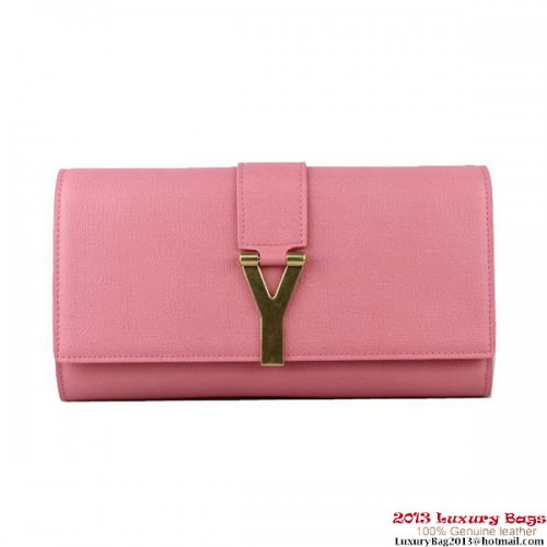 Étui de voyage YSL Chyc en cuir Claf rose