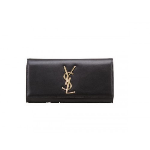 Pochette YSL Classique Monogramme Cuir Lisse Y8909 Noir