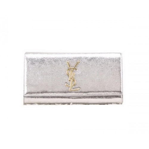 Pochette YSL Classique Monogramme Cuir Lisse Y8909 Argent