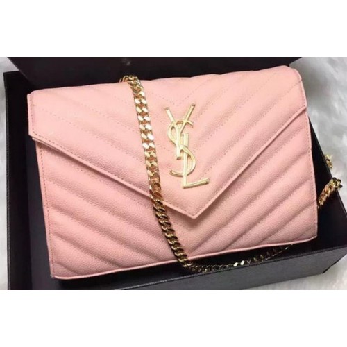 Pochette YSL Classic Monogramme Motif Cannage YSL0223 Rose