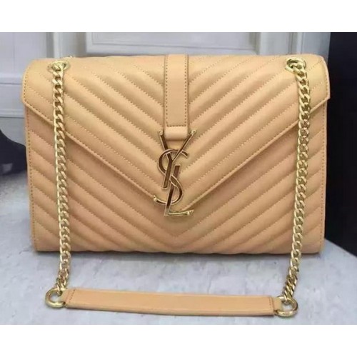 YSL Classic Monogramme Flap Bag Cuir de veau Y26588 Abricot