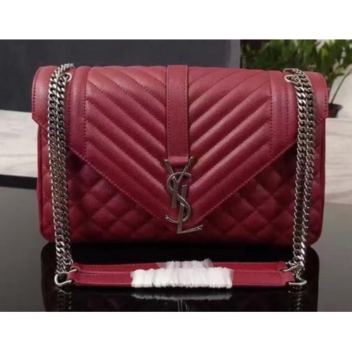 YSL Classic Monogramme Flap Bag Cuir de veau Y268033 Bordeaux