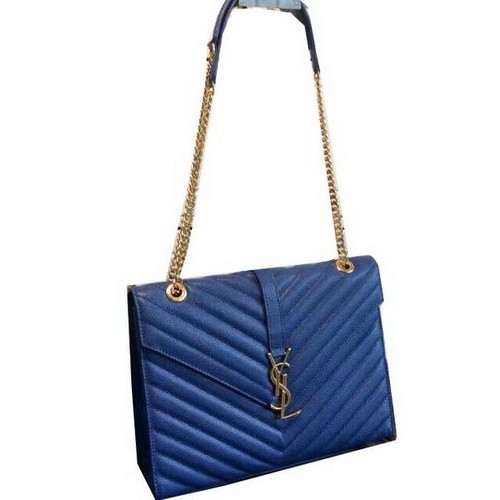 YSL Classic Monogramme Flap Bag Cannage Pattern 311224 Bleu