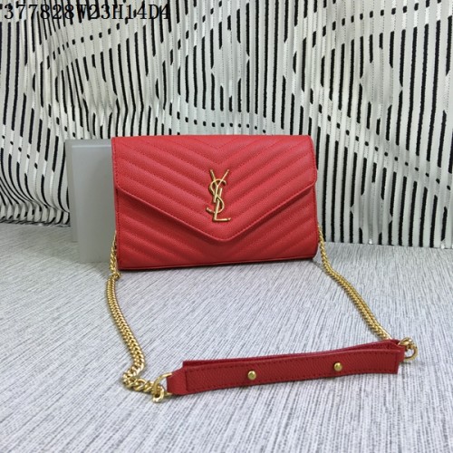 YSL Classic Monogramme Flap Bag Cannage Pattern Y377828L Rouge