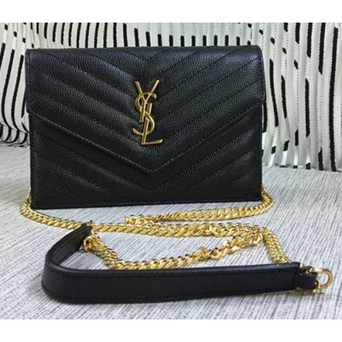 YSL Classic Monogramme Flap Bag Cannage Pattern Y377828S Noir