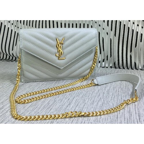 YSL Classique Monogramme Flap Bag Cannage Pattern Y377828S OffWhite