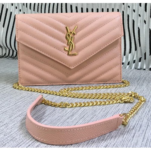 YSL Classic Monogramme Flap Bag Cannage Pattern Y377828S Rose