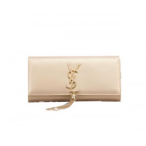 YSL Classic Monogramme Tassel Pochette en cuir verni Y8908 Or