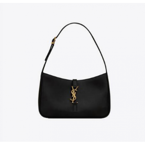 YSL LE 5 A 7 SAC HOBO EN CUIR LISSE Y687228 noir
