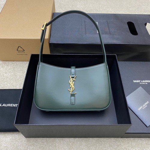 YSL SAC HOBO LE 5 A 7 EN CUIR LISSE Y687228 vert noirâtre