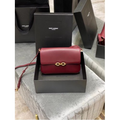 YSL LE MAILLON SATCHEL EN CUIR LISSE 6497952 Bordeaux