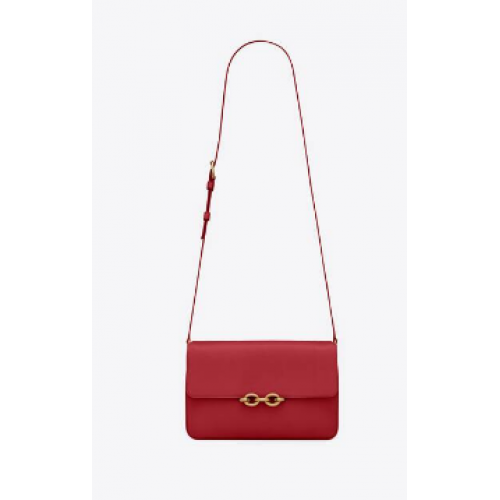 YSL LE MAILLON SATCHEL EN CUIR LISSE 6497952 rouge