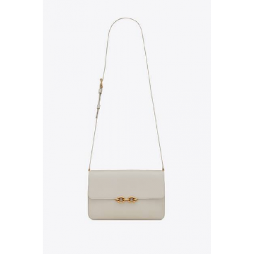 YSL LE MAILLON SATCHEL EN CUIR LISSE 6497952 blanc