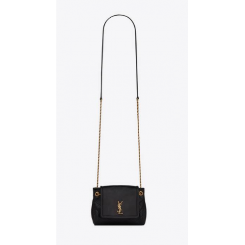 YSL MONOGRAMME MINI NOLITA EN CUIR LAMÉ 672738 NOIR