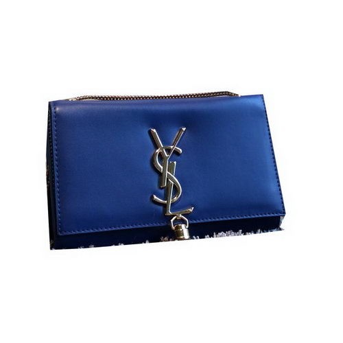 YSL Monogramme Bandoulière Bandoulière Cuir Lisse Y311218 Bleu