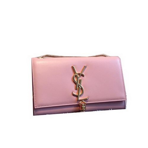 YSL Monogramme Cross-body Sac à bandoulière en cuir lisse Y311218 Rose