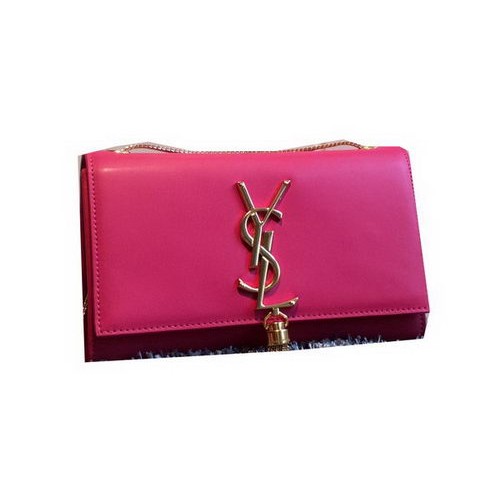 YSL Monogramme Cross-body Sac à bandoulière en cuir lisse Y311218 Rose