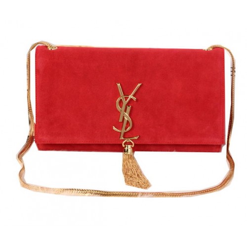 YSL Monogramme Cross-body Sac à bandoulière en cuir suédé Y311214 Rouge