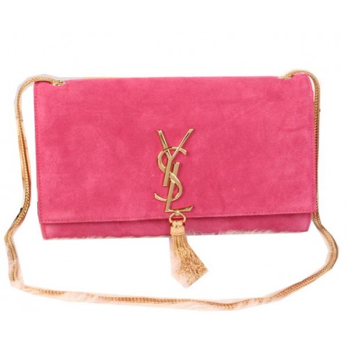 YSL Monogramme Cross-body Sac à bandoulière en cuir suédé Y311214 Rose
