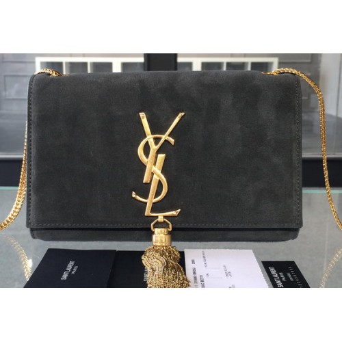YSL Monogramme Cross-body Sacs à bandoulière en cuir suédé 311218 Gris