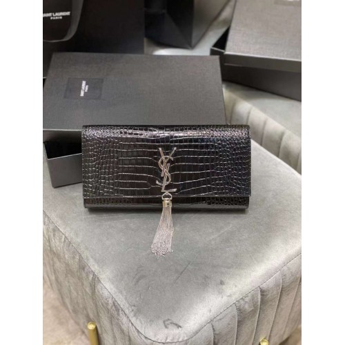 YSL Saint Laurent Medium Kate Bag Y306079 Matériel argenté noir